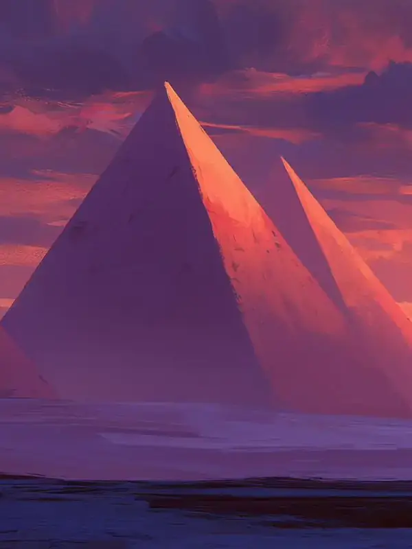 A pyramid at dusk, from a story about Egypt